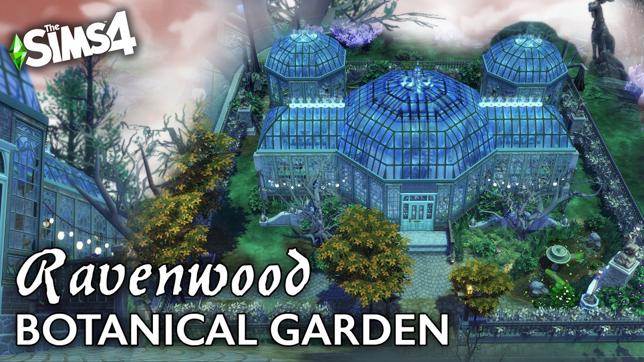 Ravenwood Botanical Garden with Greenhouses | The Sims 4 Life & Death Speed Build | No CC
