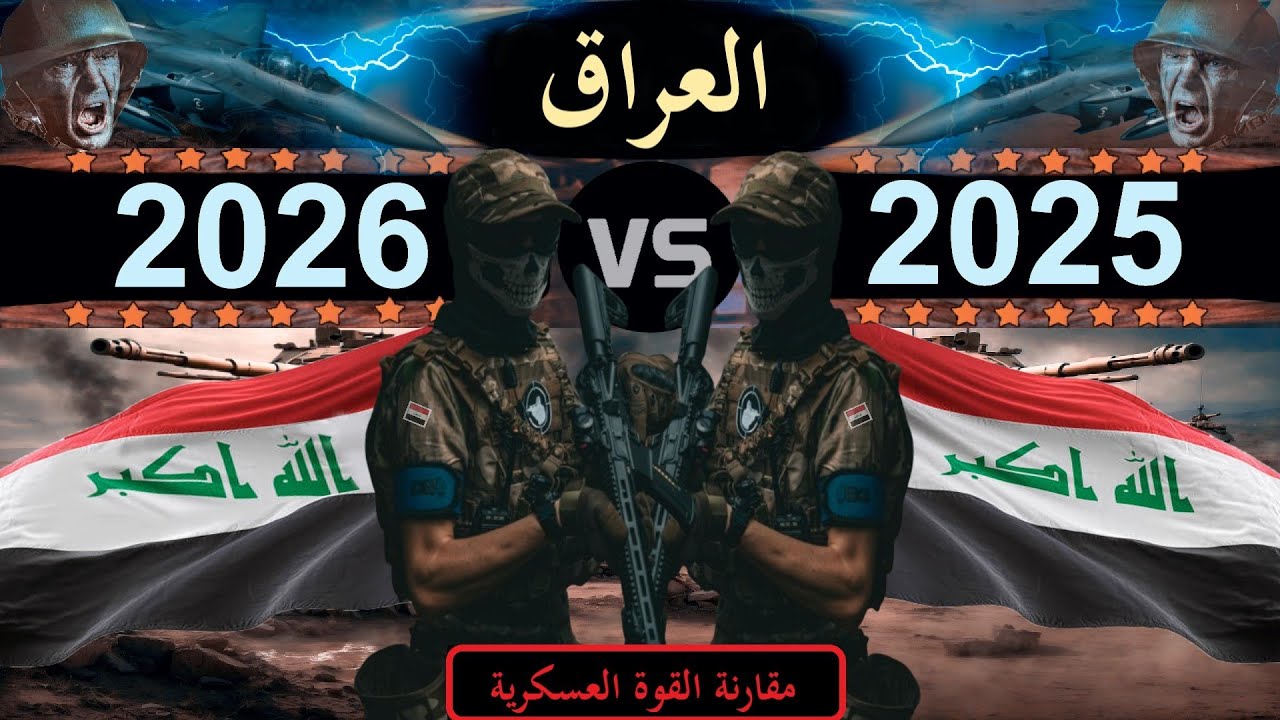 مقارنة عسكرية بين قوة العراق عام 2025 و قوة العراق عام 2026 مقارنة القوة العسكرية