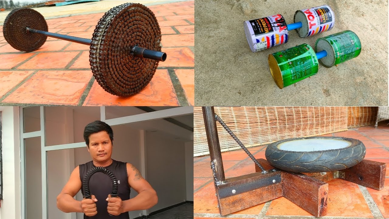 Ideas Homemade How To Make Barbell Weight/Power Twister/Dumbbell/Twitter Machine Gym Equipment