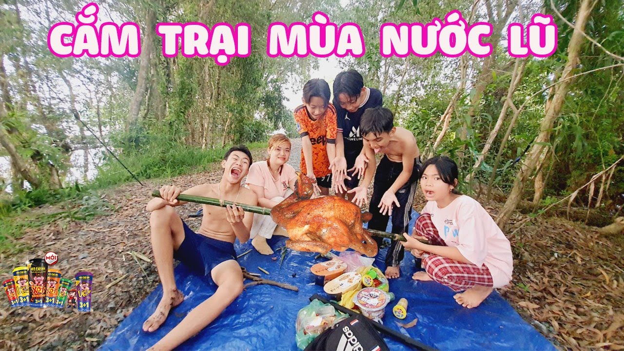 Thử Thách Cắm Trại Trên Cánh Đồng Ngập Nước Câu Cá Giăng Lưới [ Trang And Vinh ]