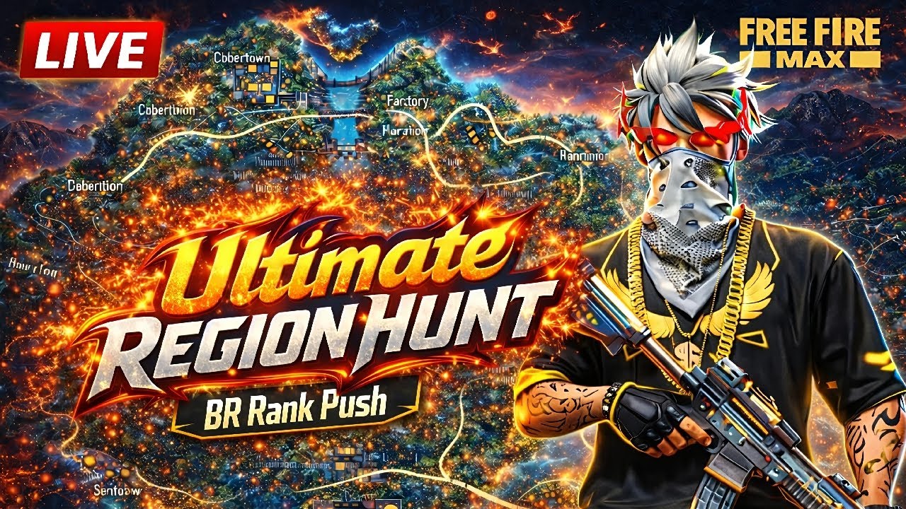 🔴 Telugu Freefire Gaming. Ultimate Region Hunt in Br Rank.In Live🔴