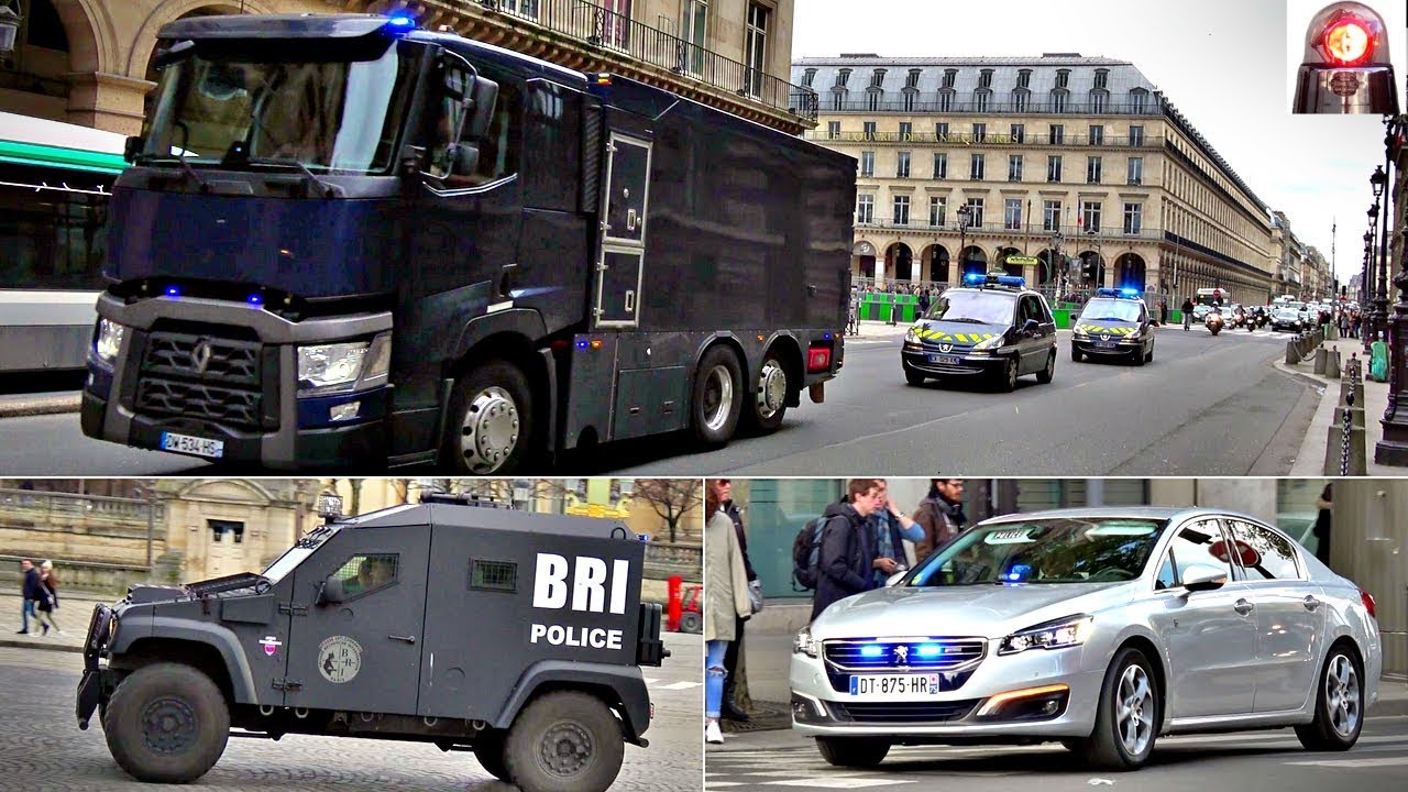 Compilation: Armored Police Vehicle, Big Truck Convoy, Unmarked Police Cars, Escorts - Sirens