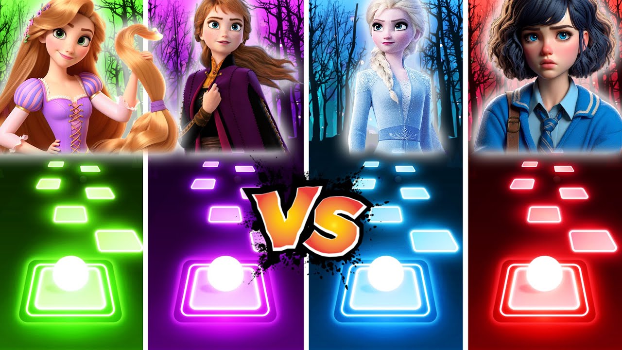 Tangled Vs Anna Vs Elsa Vs Enid Sinclair - Tiles Hop!