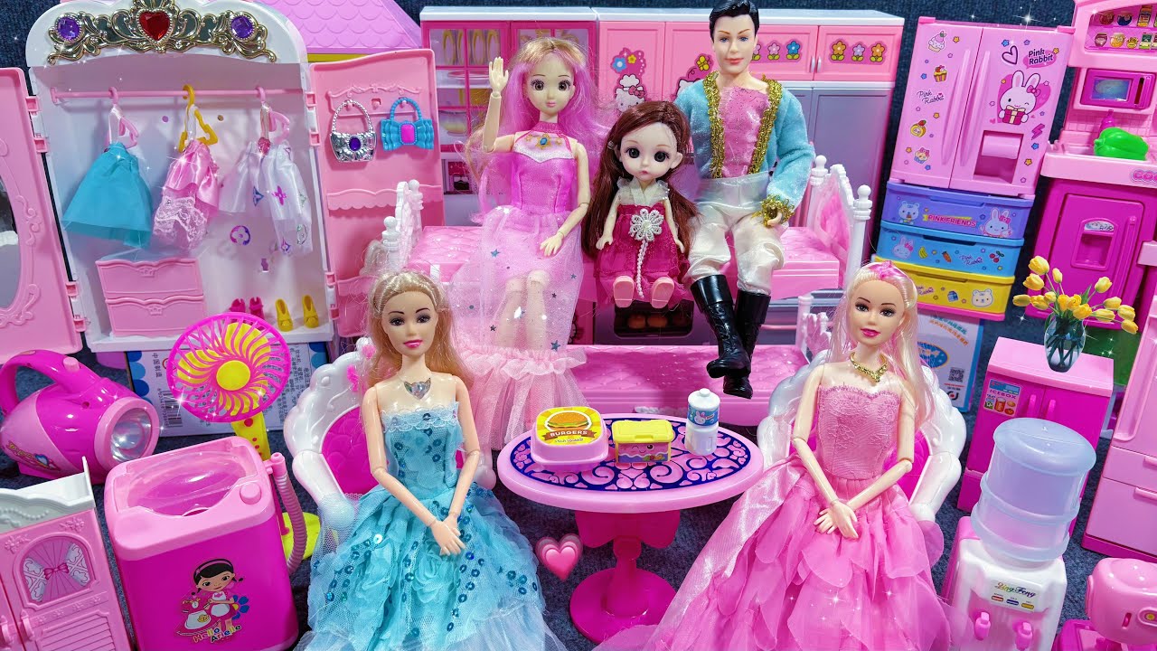 17 Minutes Satisfying with Unboxing Barbie Princess Cozy Bedroom Bed Collection ToysReview | ASMR