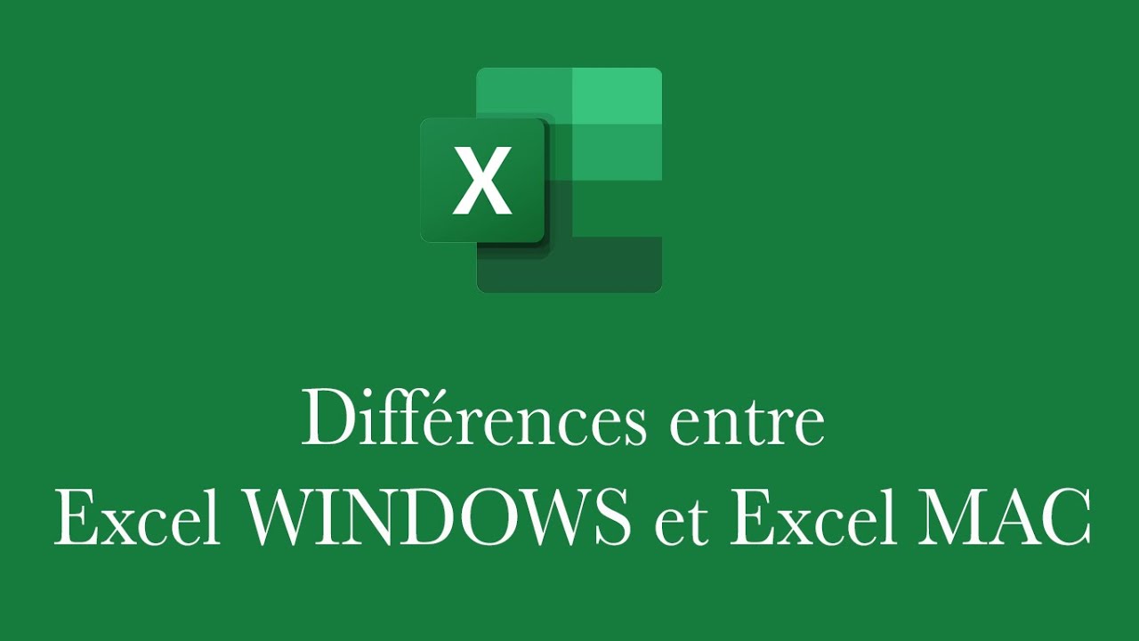 Diff&eacute;rences entre Excel Windows et Excel MAC