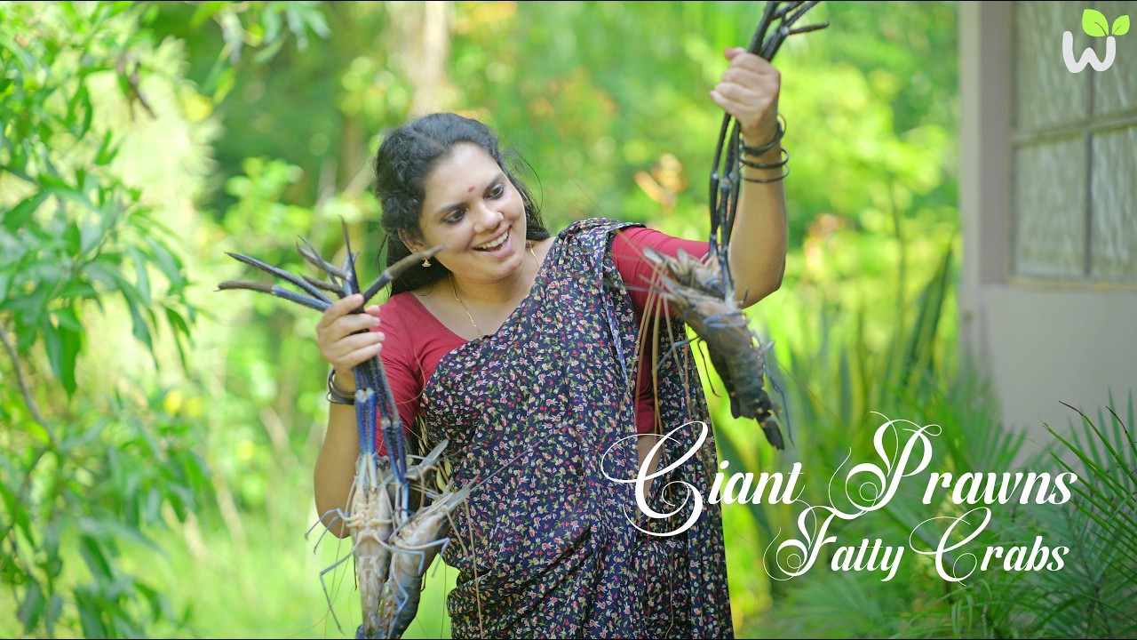 Big Crabs & Giant Prawns Arrived at My Kitchen 🦀🦐 | Kerala Village Cooking | A Special Village Lunch