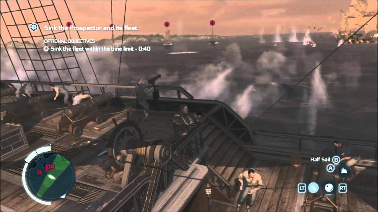 Raiding the Prospector - Privateer Naval Mission - Sink the fleet in 30s - Assassin's Creed 3
