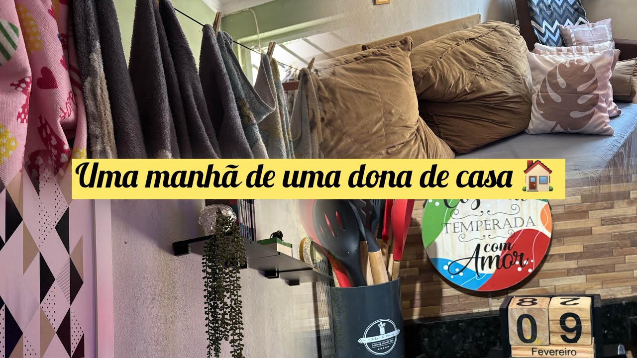 Uma manhã de uma dona de casa 🏠 |lavei roupa 🧺|lavei pratos 🍽️|organizei o quarto e a sala 😍❤️
