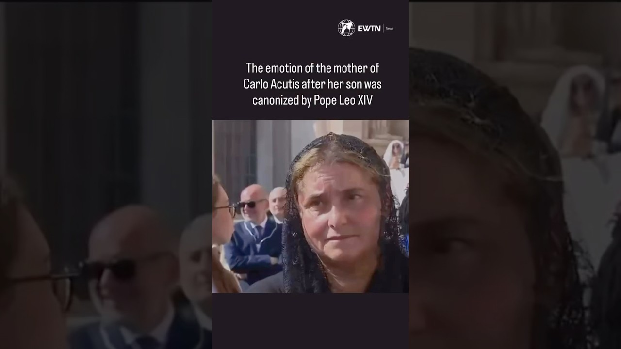 Emotion of the Mother of Saint Carlo Acutis Immediately After the Canonization of Her Son
