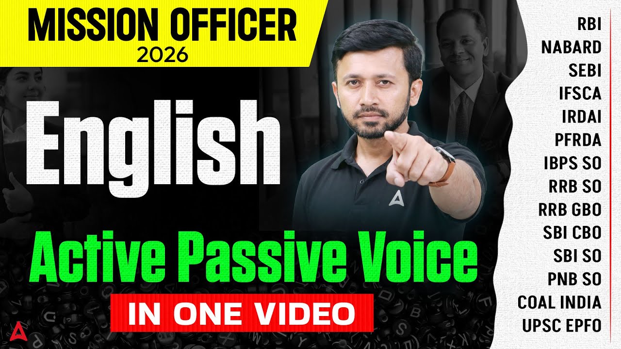 Active & Passive Voice for RBI Grade B, NABARD & SBI CBO | English by Parth Sir