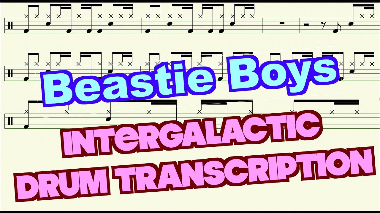 Intergalactic by the Beastie Boys drum transcription and play along