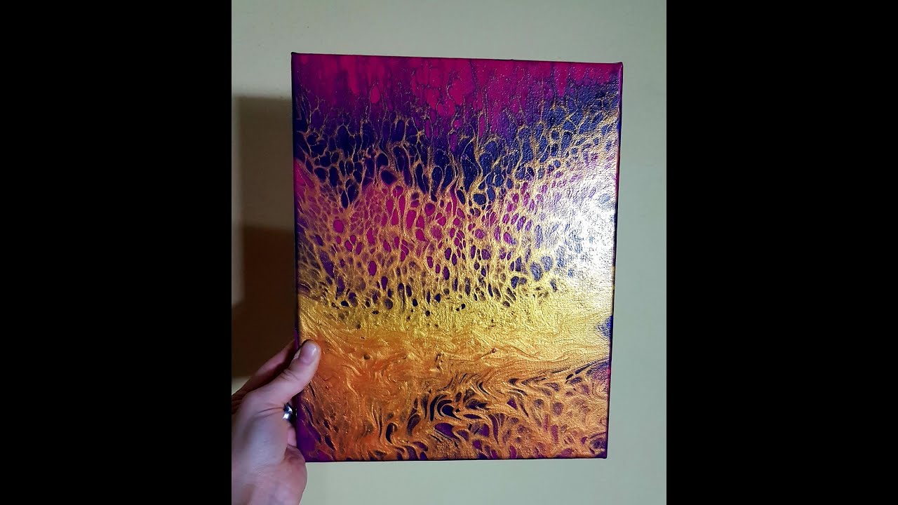 #22| SWIPE with Gold Paint and Violet & Purple Cells| Easy Tutorial | Acrylic Pouring for Beginners