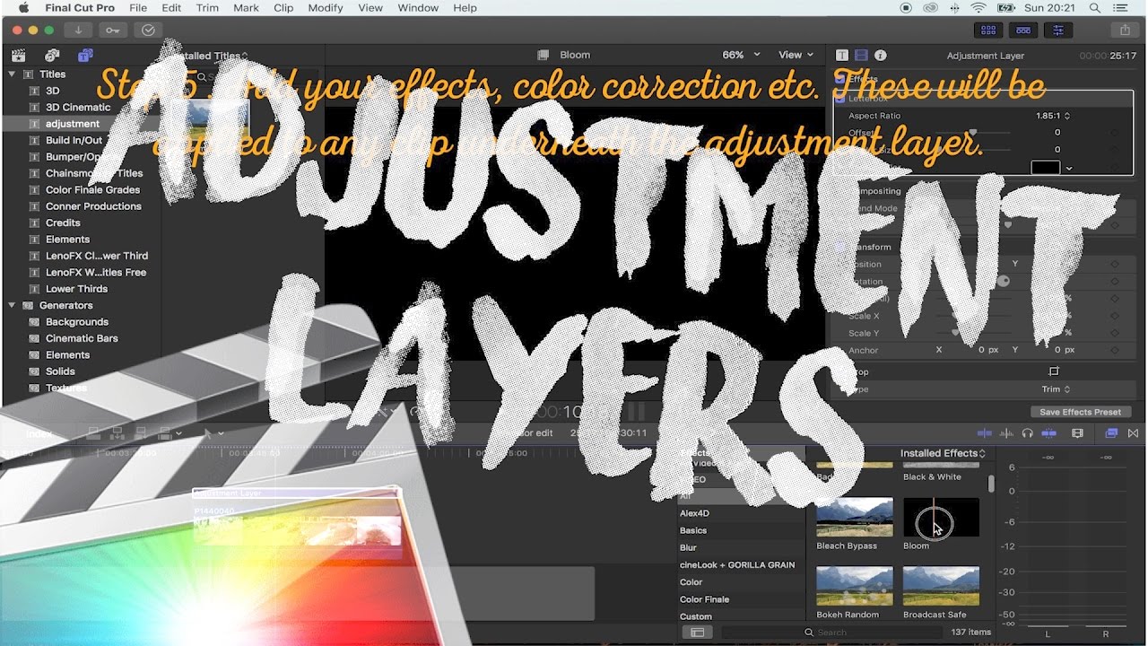 How To Use Adjustment Layers - Free Download - Final Cut Pro X