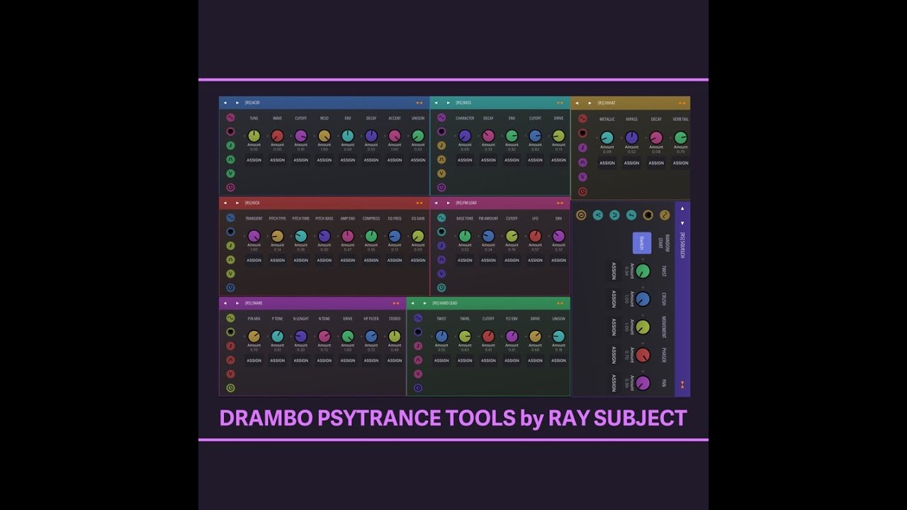 Drambo psytrance tools (8 instrument racks)