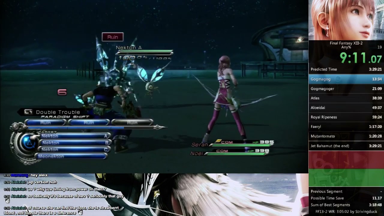 Final Fantasy XIII-2 - Any% Speedrun - 3:28:27 [Streamed August 4, 2014]
