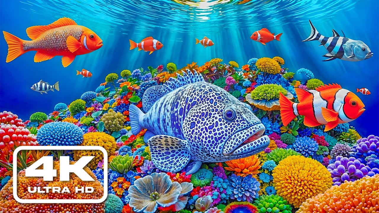 Аквариум 4K ВИДЕО ULTRA HD – Грациозные морские существа в мире без звука
