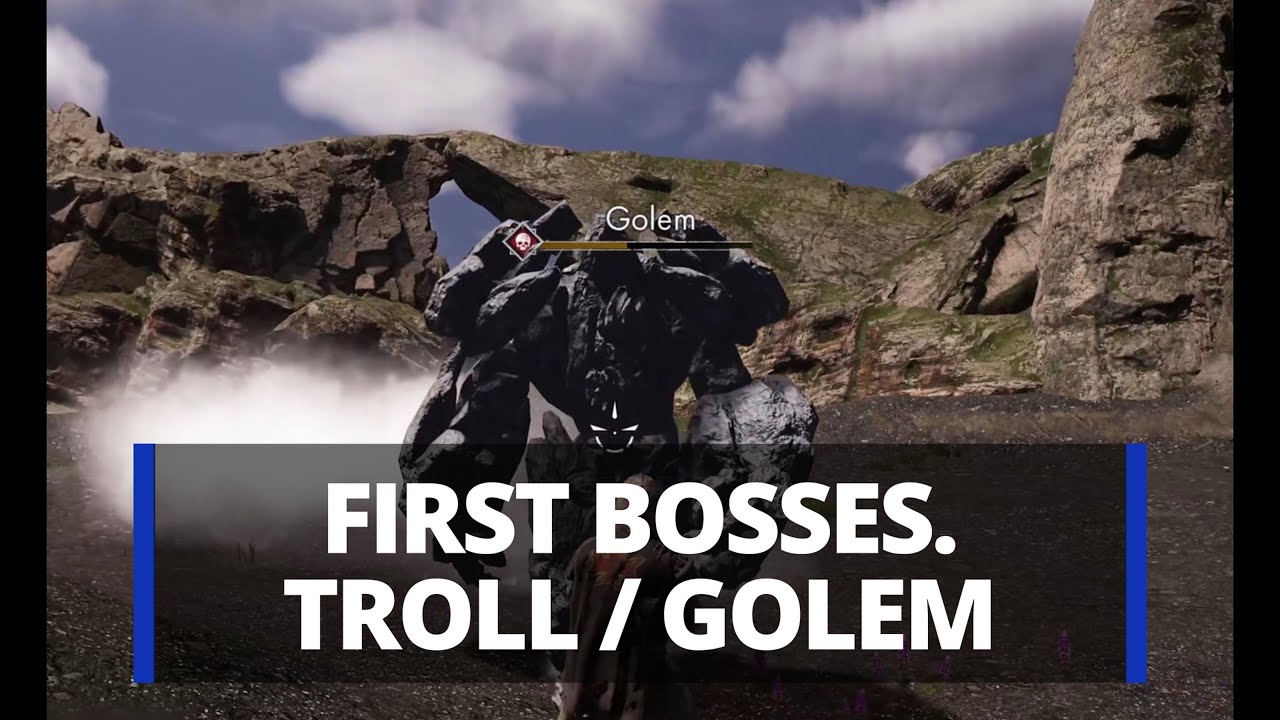 Reign of Guilds. First Bosses. Troll. Golem.