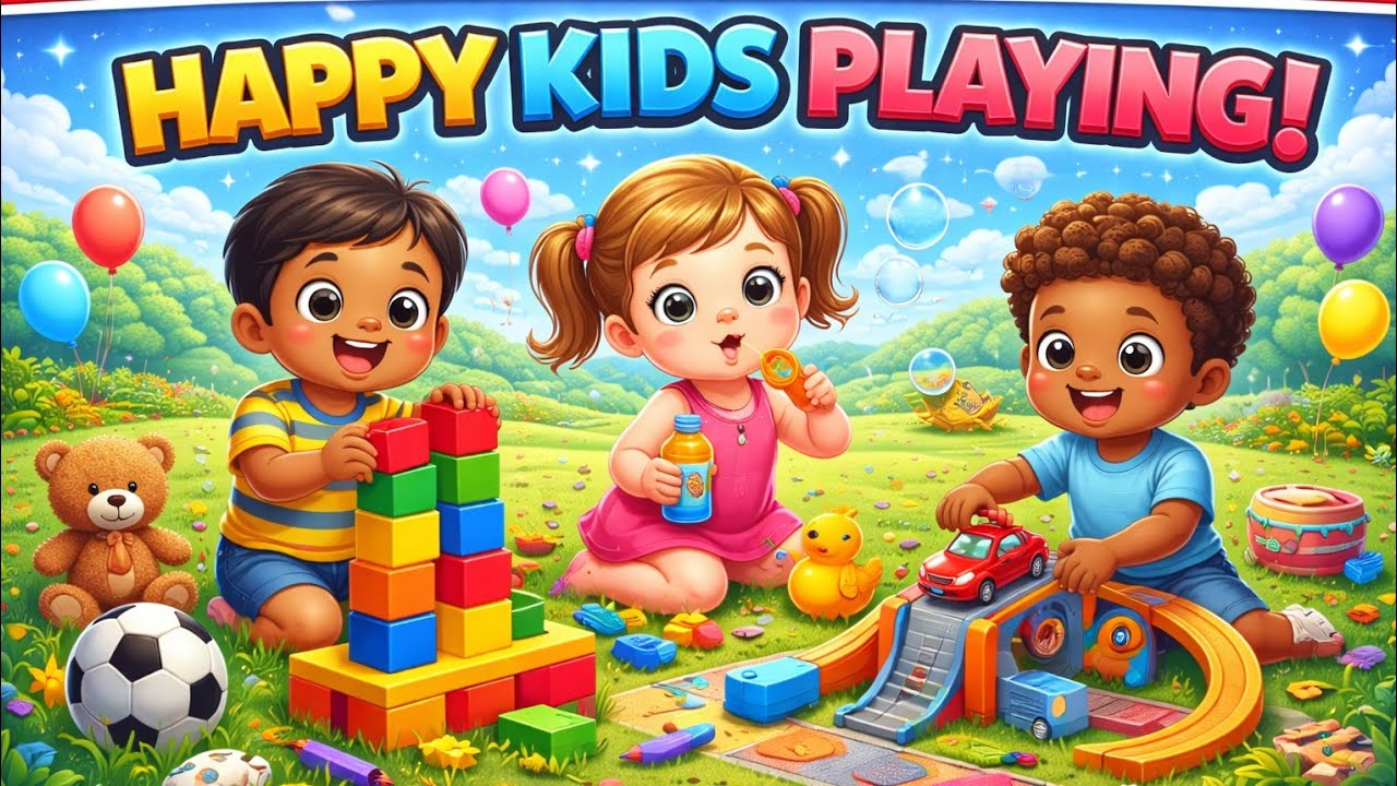 Happy Kids Playing Game 🧒👧 | Fun & Learning for Children 👶🎈 | #cartoon #kidsvideo #kidslearning 