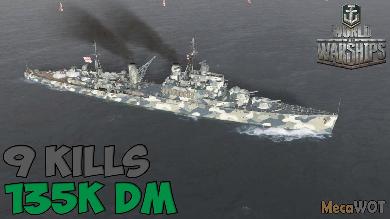 World of WarShips | Fiji  | 9 KILLS | 135K Damage - Replay Gameplay 1080p 60 fps
