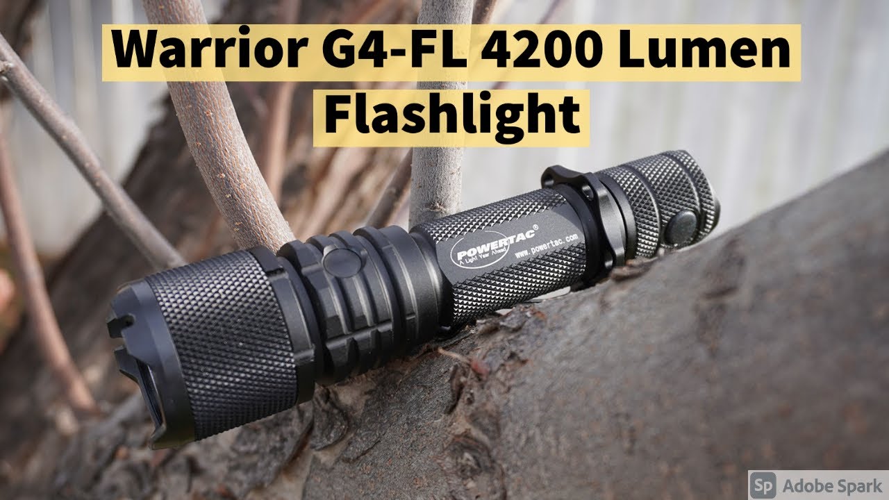 Powertac Warrior G4-FL 4200 Lumen Flashlight Review & Demonstration