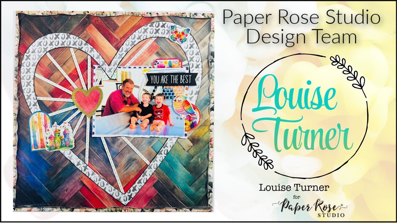 12x12 Scrapbook Layout - paper, stencils and die cuts for Paper Rose Studio Design Team 2026