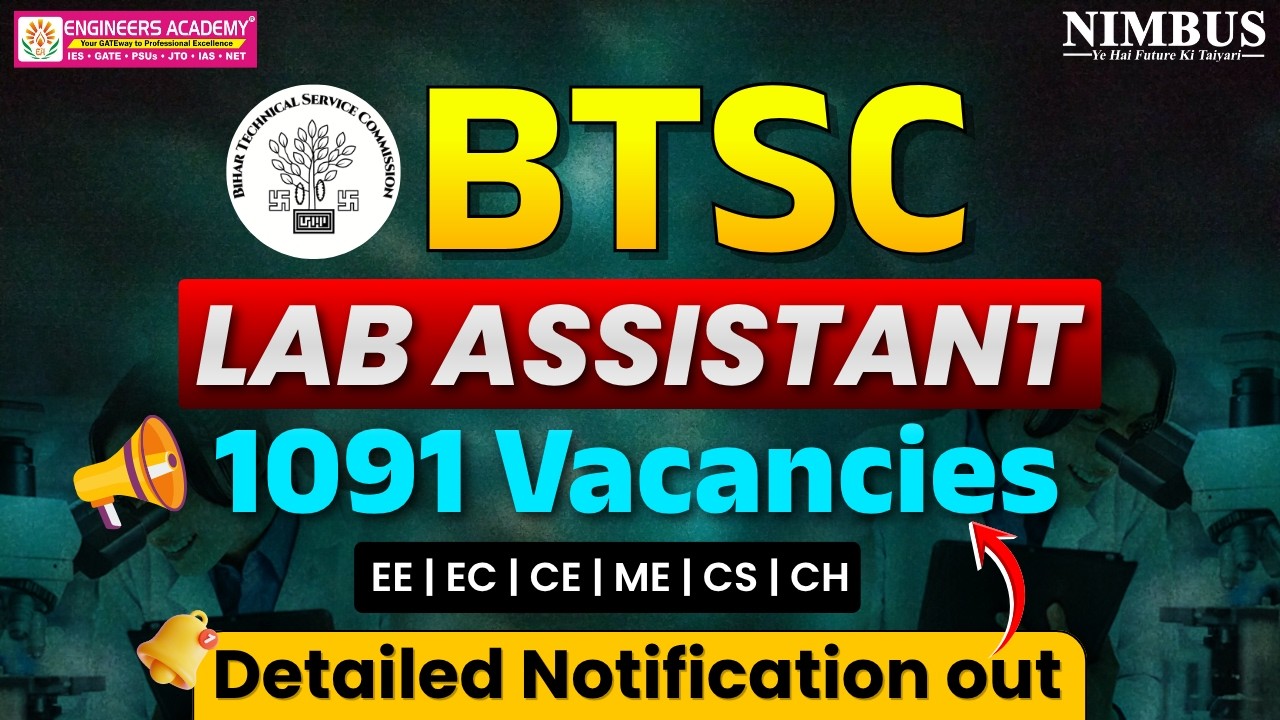 BTSC Lab Assistant Vacancy 2026 🔥 1091 Posts Out | Bihar Lab Assistant Recruitment 2026 Full Details