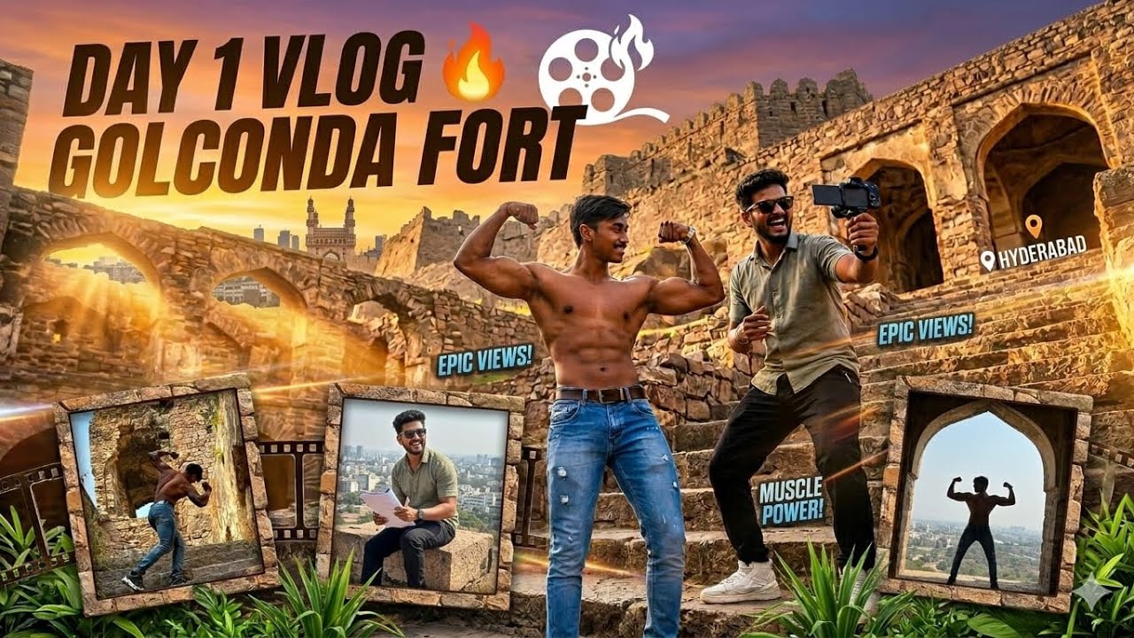 First vlog || Golconda fort |||.   Hyderabad || Odia and Maratha boy||