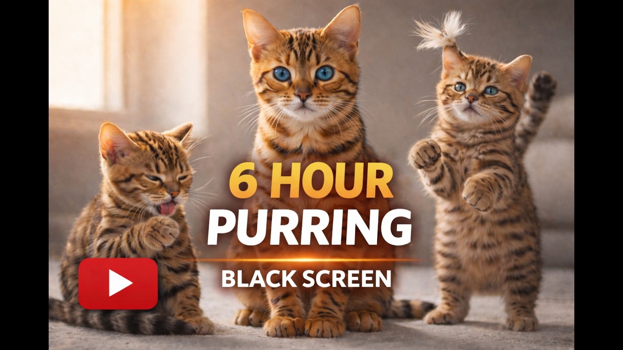 RELAXING ASMR | Bengal Cat Purring | 6 hrs