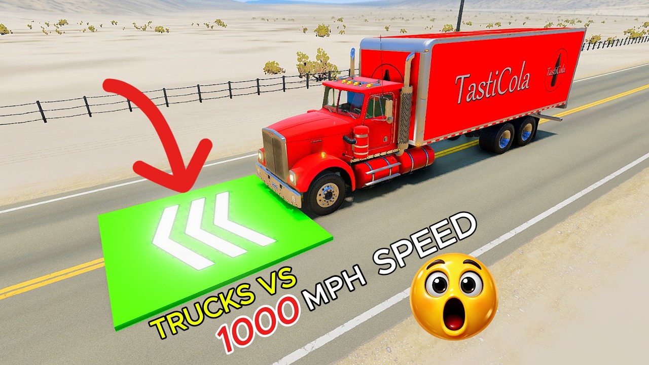 Only TRUCK Instant 1000 MPH Blast #2 - which BeamNG car survives the farthest?!