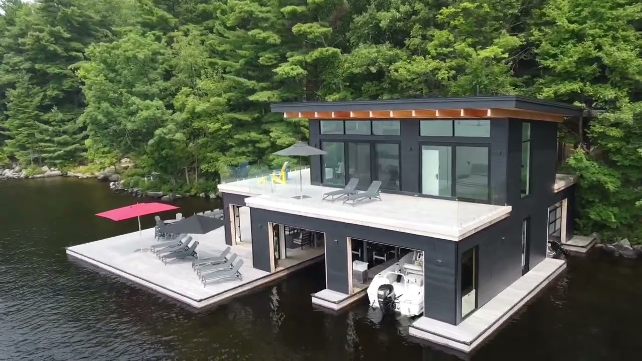 Muskoka boathouse….modern Muskoka lake house