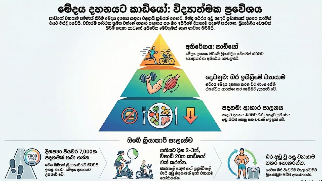 විද්‍යානුකූලව මේදය දහනයට කාඩියෝ ව්‍යායාම භාවිතා කරන නිවැරදි ක්‍රමය