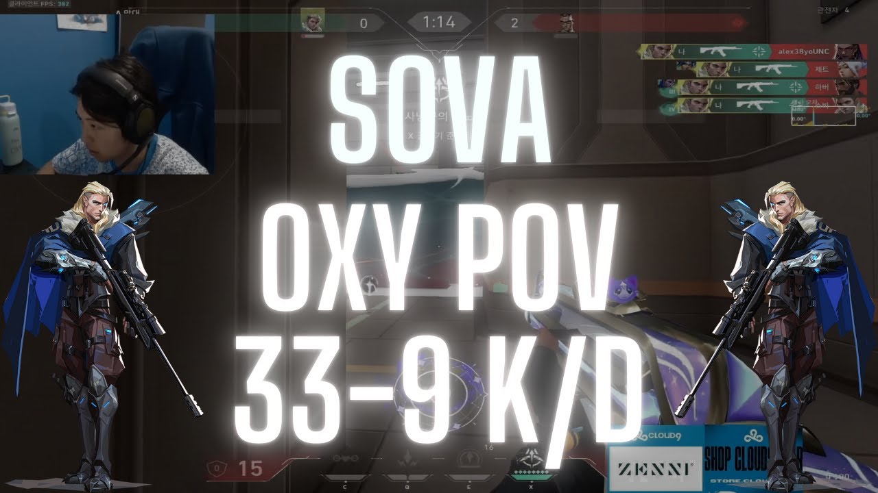 Cloud9 OXY POV Sova на Icebox 33-9 K/D (VALORANT Pro POV)
