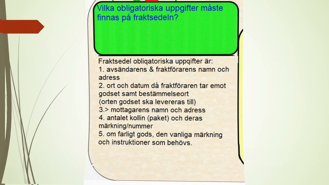 Juridik - lagen om inrikes v&auml;gtransport