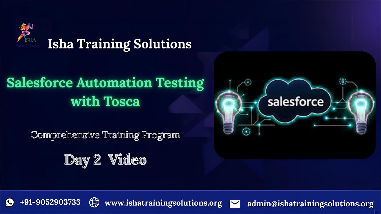 Salesforce Tosca  day 2 Video on 21st Jan 2026.Contact/WhatsApp us on +91- 9052903733 to enroll.