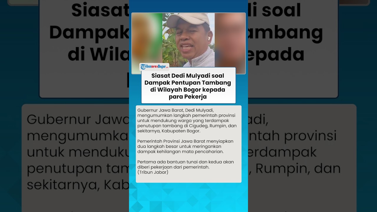 SIASAT DEDI MULYADI Tangani Dampak Penutupan Tambang untuk Para Pekerja, Ada BLT & Lapangan Kerja