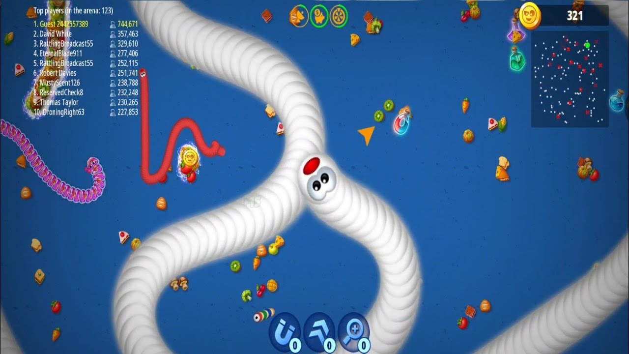 Wormszone gameplay a biggest snake 