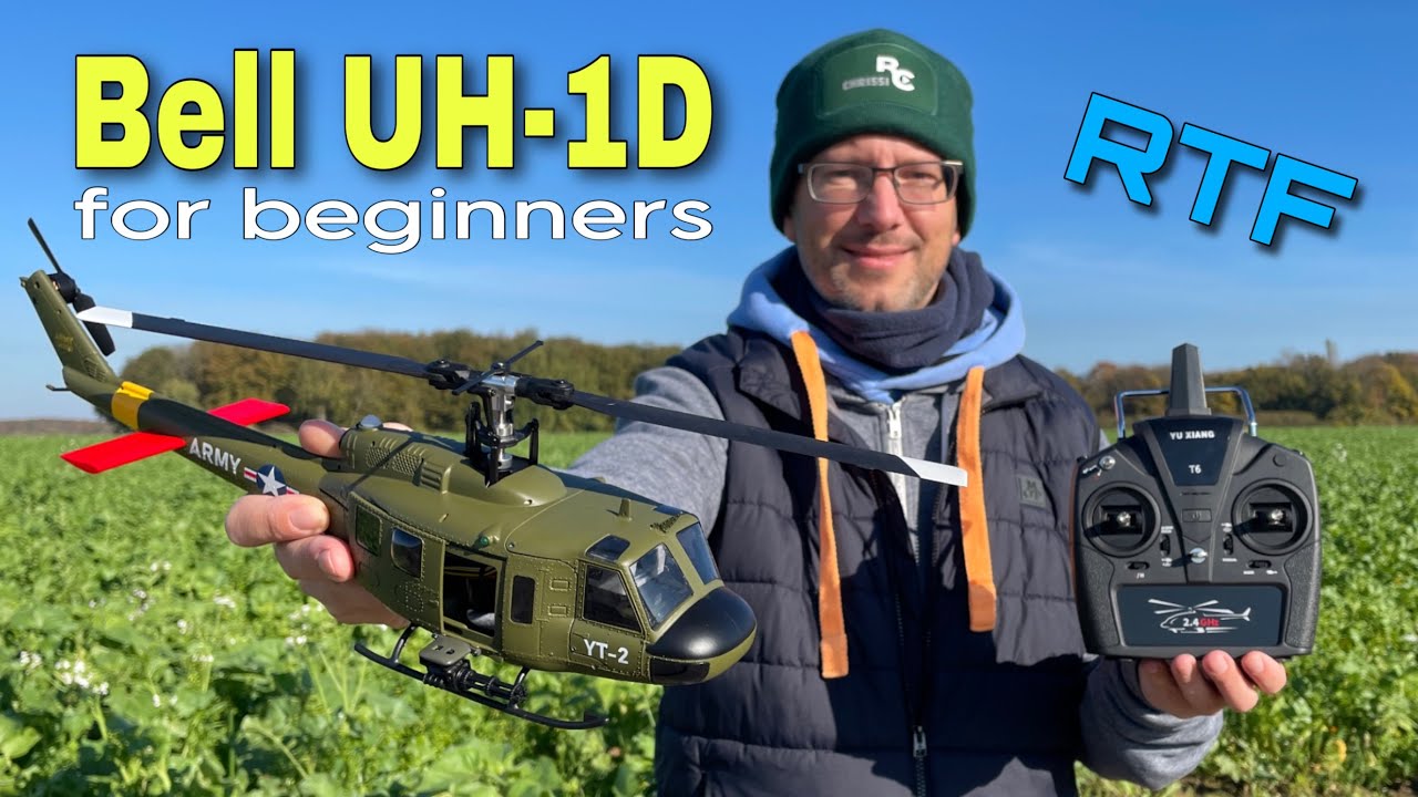 YuXiang F07 Bell UH-1D Einsteiger RC-Hubschrauber | RTF mit Höhensensor und Rückenflug | deutsch