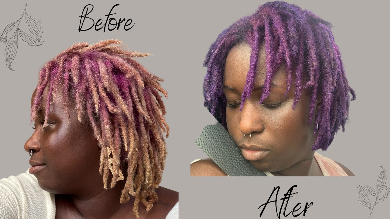 Getting my starter locs dyed Purple & Indigo