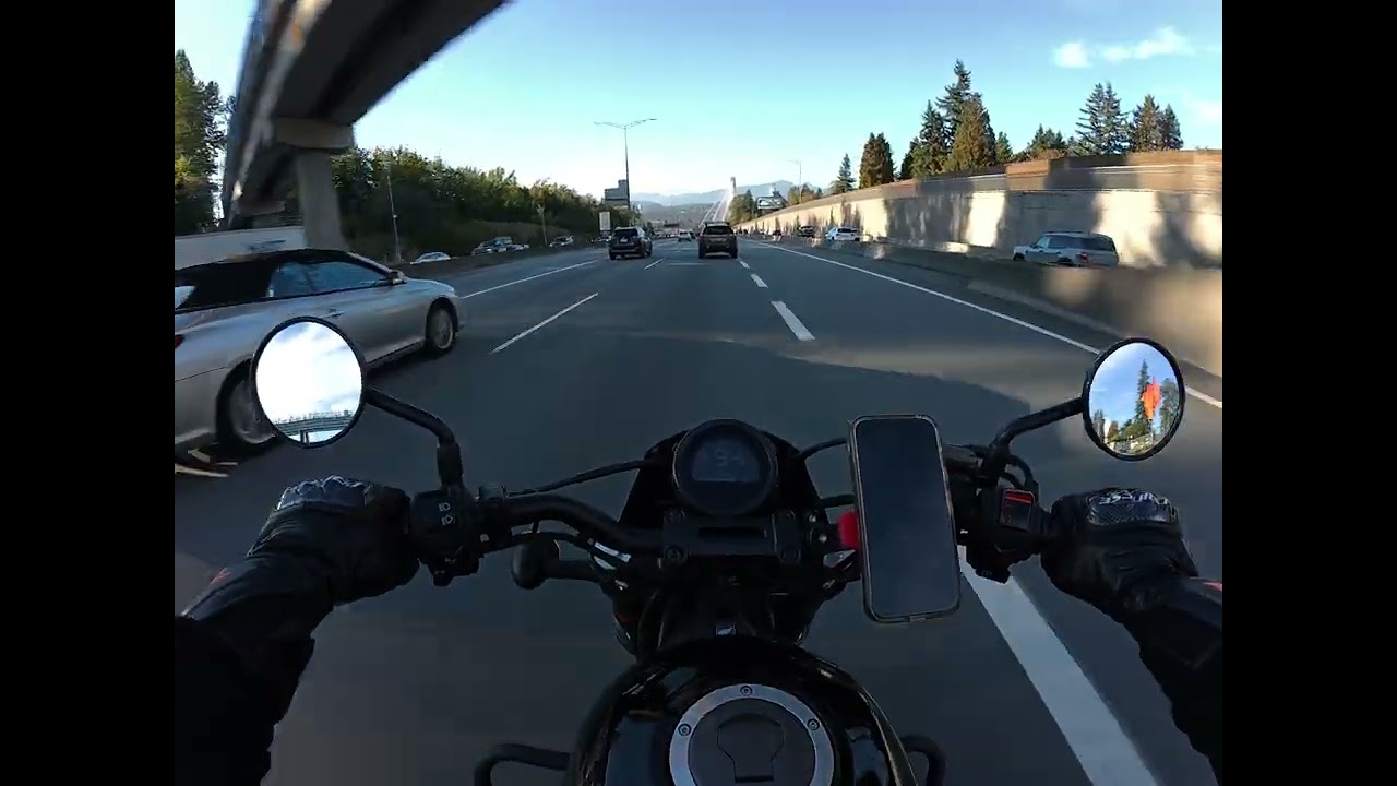 Highway cruisin on a Honda rebel 500