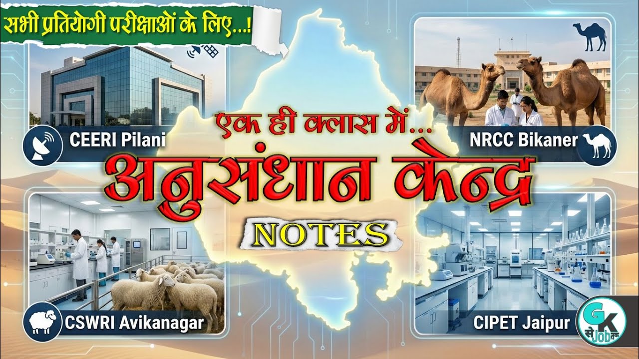 राजस्थान के प्रमुख अनुसंधान केन्द्र एक ही वीडियो में ! Full Detail | Rajasthan Research Centres
