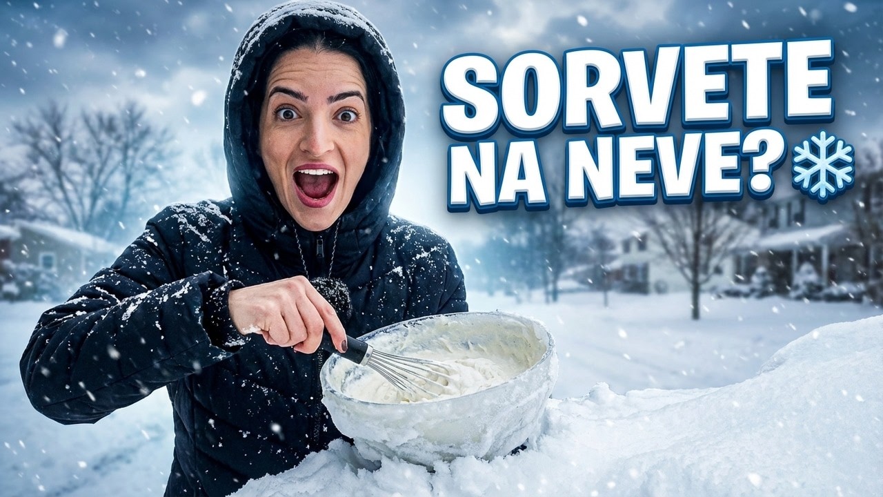 Fiz Sorvete na Neve da Nevasca nos EUA ❄️🍦 | Será que deu certo? (Receita viral da internet)