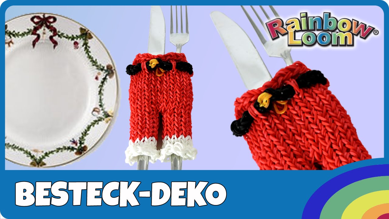 Rainbow Loom Besteck-Deko - deutsche Anleitung