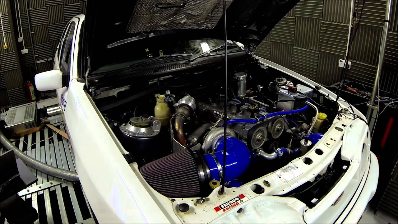 A customers Sierra Rs Cosworth On the Dyno at Motorsport Developments In Blackpool Lancashire
