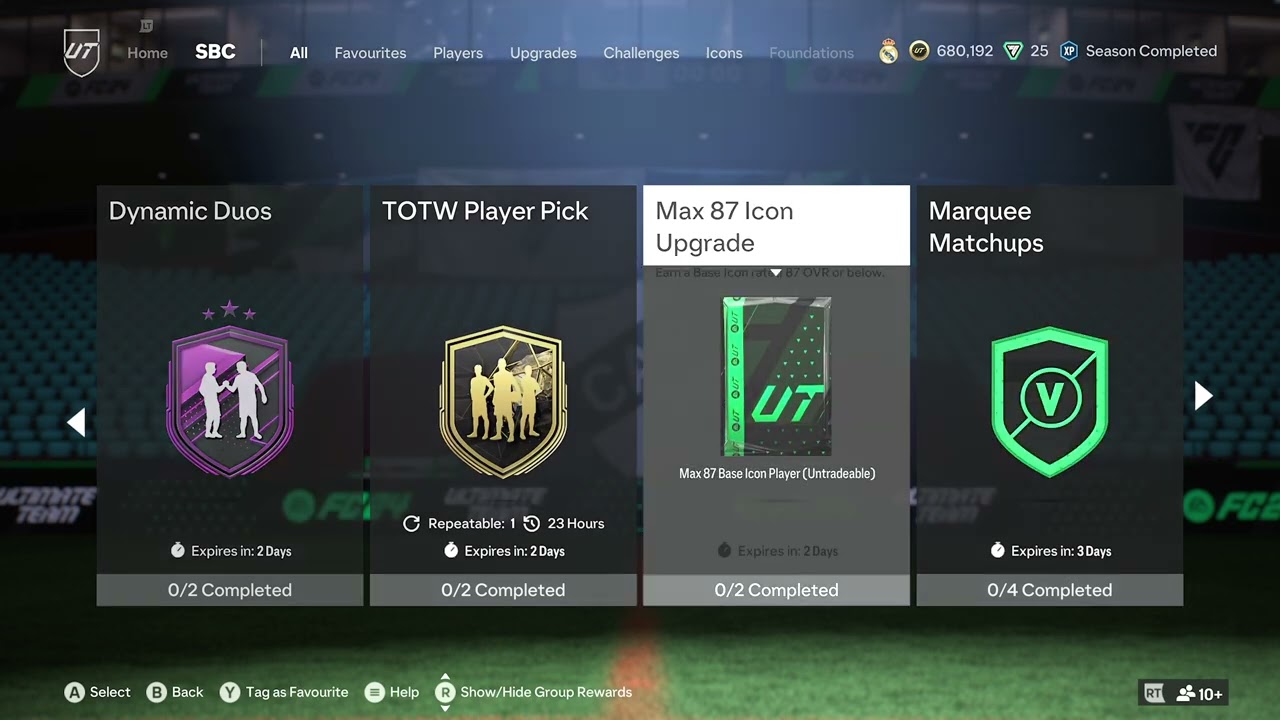 Max 87 Icon Upgrade SBC FC24