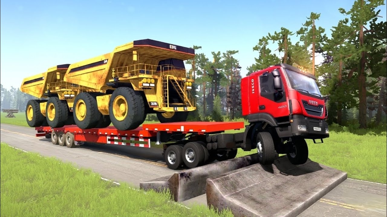 Mods Truck vs Extreme Speed Bumps Challenge! Driver Skills Gameplay! #mudrunner #snowrunner #truck 