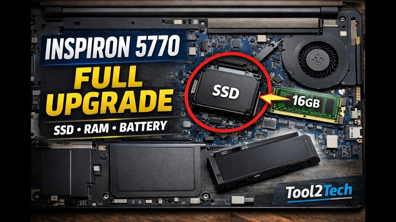 Dell Inspiron 5770 SSD Upgrade, RAM Upgrade, Battery Replacement & Fan Cleaning