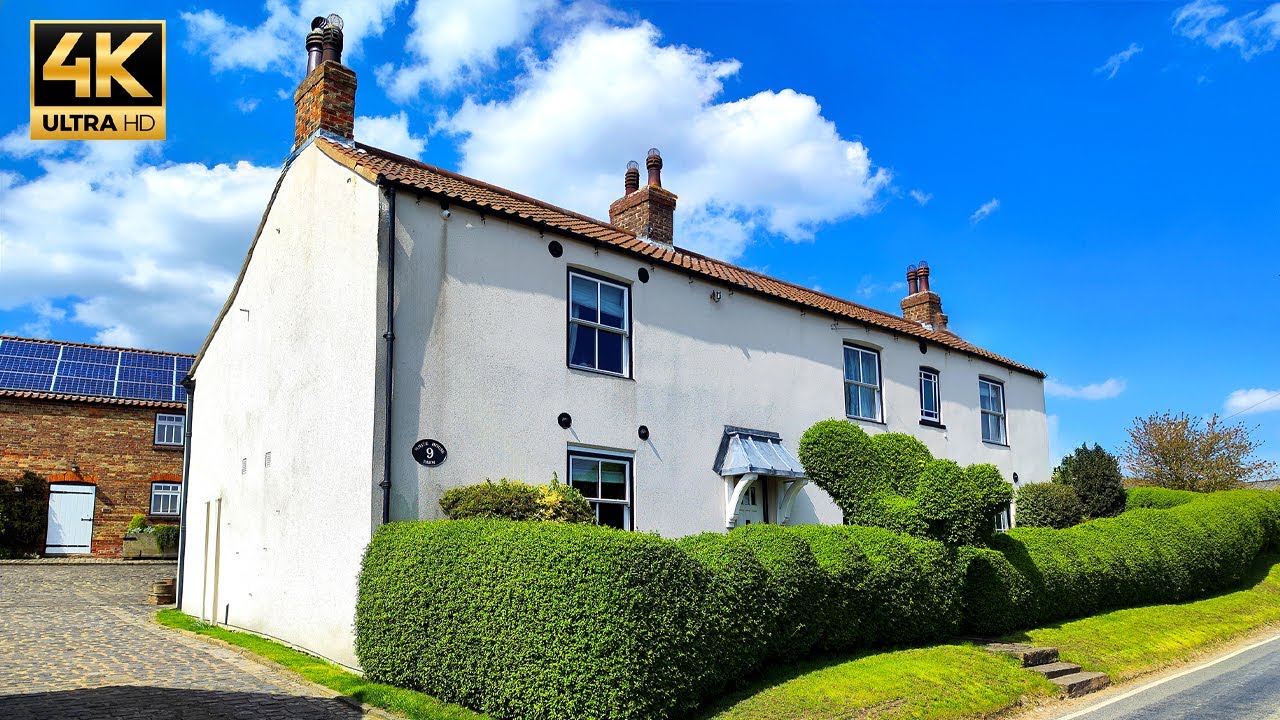 Sunny Walk through a Pretty English Village in the Wolds | LITTLE WEIGHTON, ENGLAND.