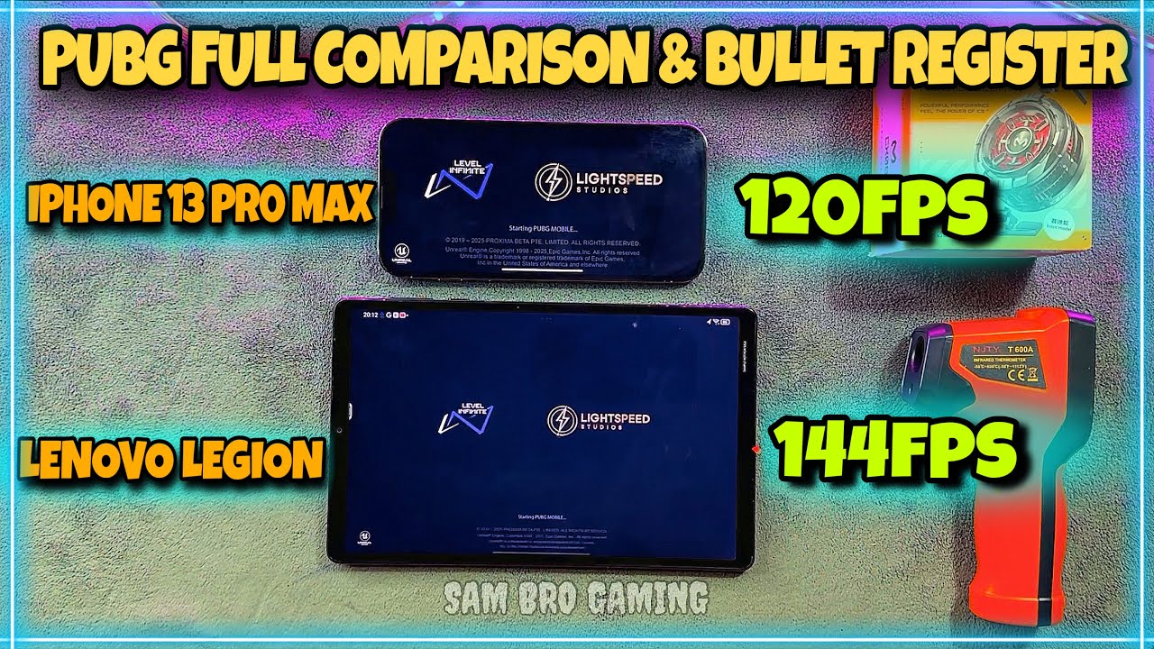 iPhone 13 Pro Max VS Lenovo Legion PUBG Full Comparison 2025 & Bullet Register Test | Electro Sam