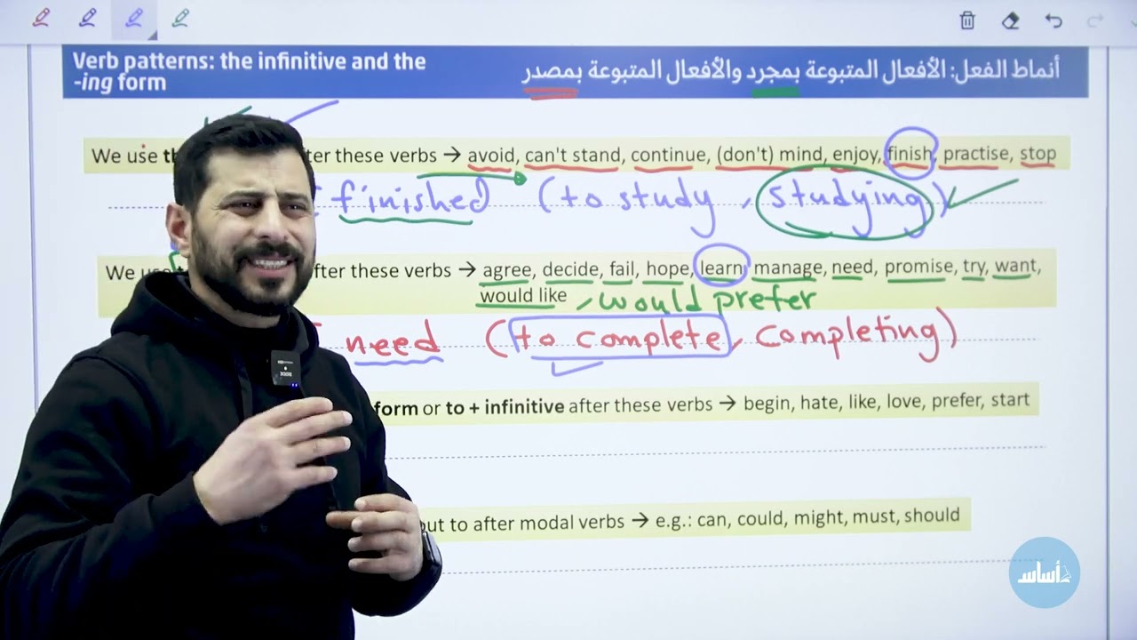 التاسع 9️⃣ - إنجليزي - شرح قواعد الوحدة الثامنة:Grammar مع أ. عصام الشرباتي