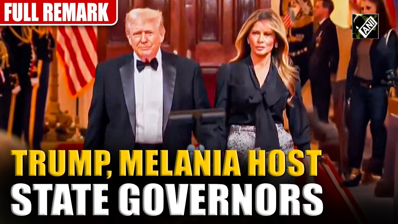 President Donald Trump, First Lady Melania Trump host state governors in East Room of White House
